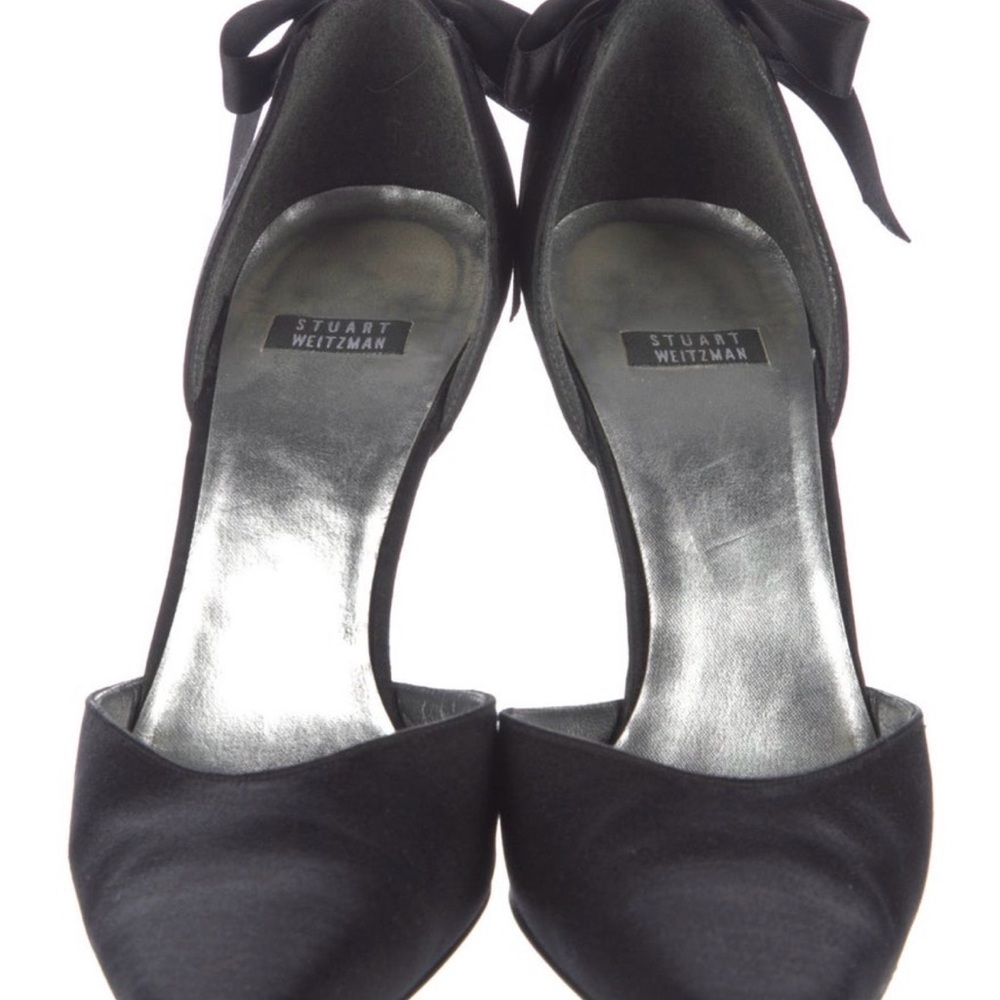 Stuart Weitzman Black Satin Women's Shoes